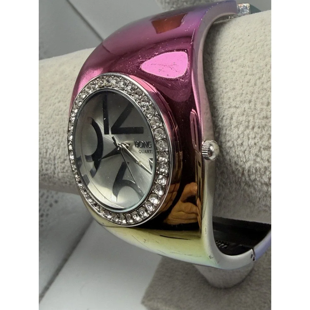 Bongo BG3271 Massive Ladies Cuff Watch New Battery 46MM 7.25
